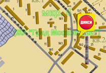 Карта микрорайона 4, город Московский