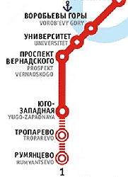 Сокольническая линия до Румянцево (красная ветка метро)