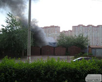 Пожар на территории хозяйственных блоков (сараев) произошёл пожар