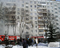 Пожар в жилом девятиэтажном доме №23