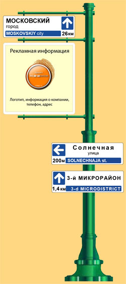 Уличные указатели в городе Московский
