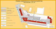 Схема комплексного благоустройства г.Московский, д. №18, 44 (микрорайон 1)