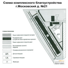 Схема комплексного благоустройства г.Московский, д. №21 (микрорайон 1)
