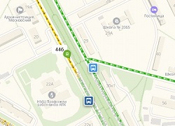 Движение автобусов №446 стало отображаться на карте Яндекс