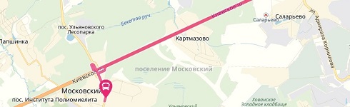 Схема движения маршрутки до РИО Румянцево